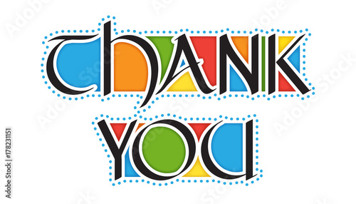 THANK YOU vector uncial calligraphy card