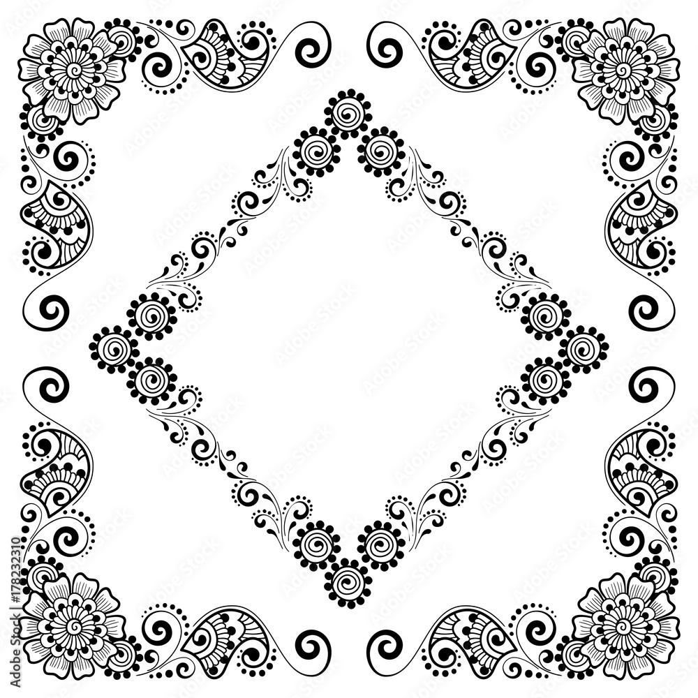 Hand drawn floral background with place for text. Vector Illustration Hand drawn floral background with place for text. Vector Illustration