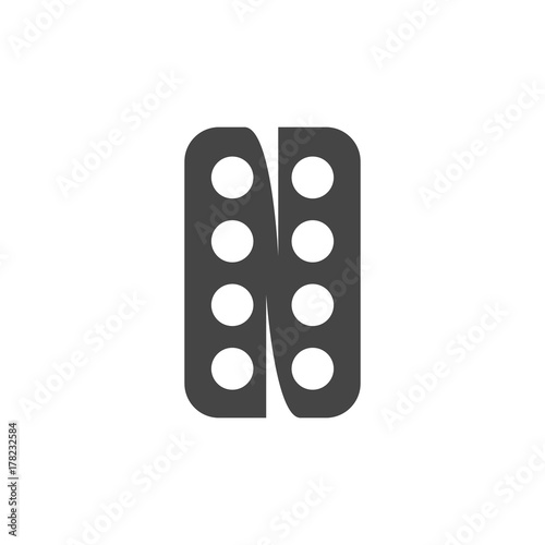 Pills icon. Vector logo on white background
