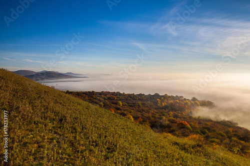 Misty morning in Central Bohemian Highlands  Czech Republic