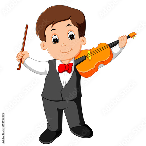 Little boy playing violin