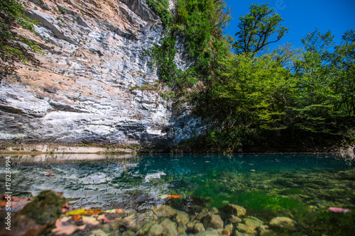 blue lake in the mountains