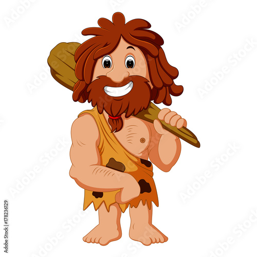 Cartoon caveman smiling 