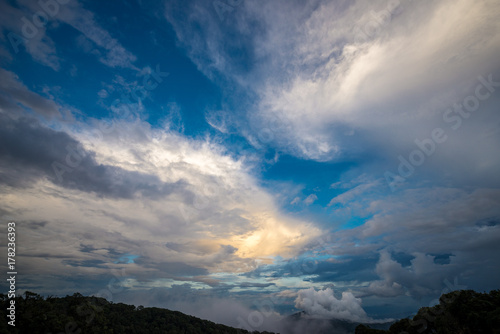 The sky evening