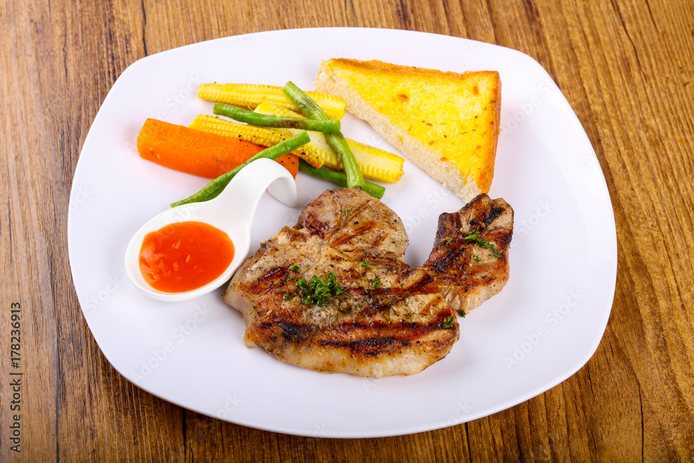 Grilled pork steak Grilled pork steak