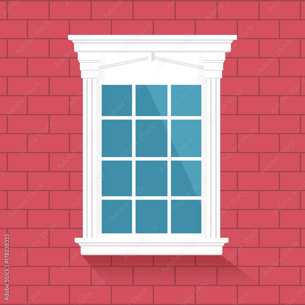 Window illustration. Flat design. Vector illustration. Window illustration. Flat design. Vector illustration.