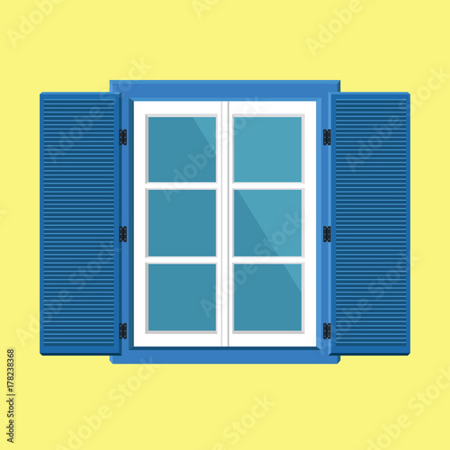 Window illustration. Flat design. Vector illustration. 