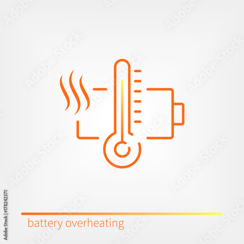 battery overheating icon