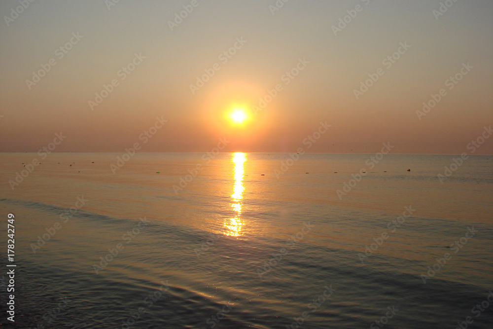 sunrise on the Azov Sea.