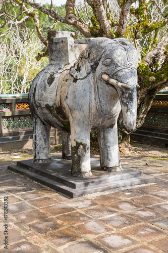 Elephant at Khiem Tomb of Tu Duc in Hue Vietnam