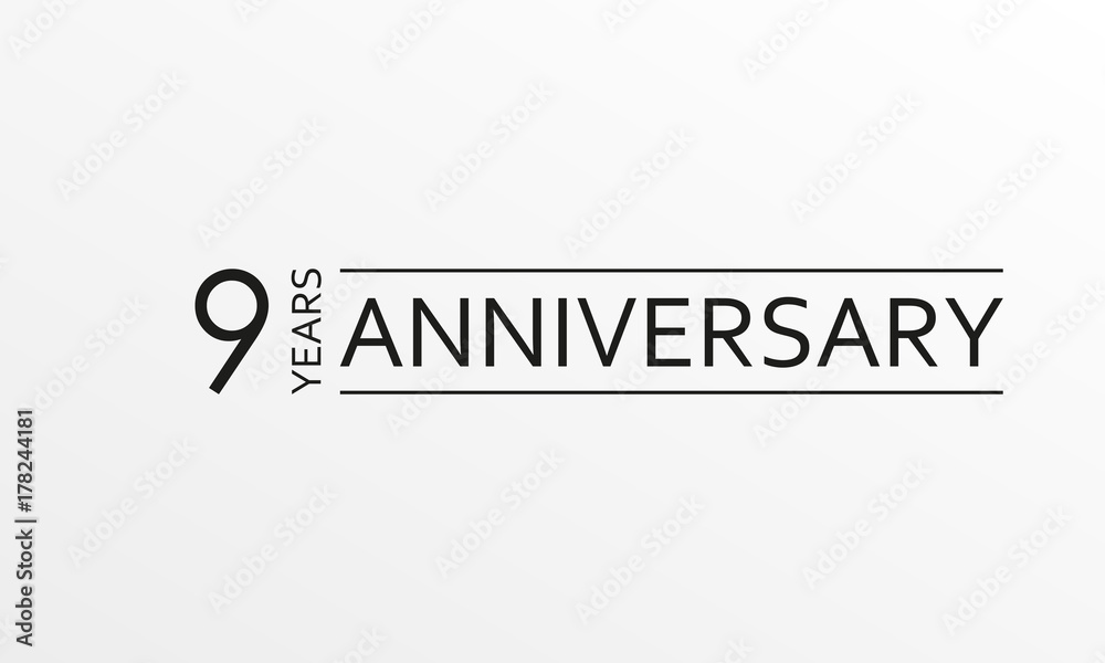 9 Years Anniversary Emblem Anniversary Icon Or Label 9 Years Celebration And Congratulation 