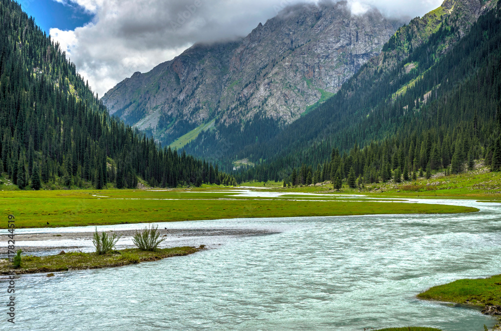Stunning landscape of Karakol national park, Kyrgyzstan StockFoto