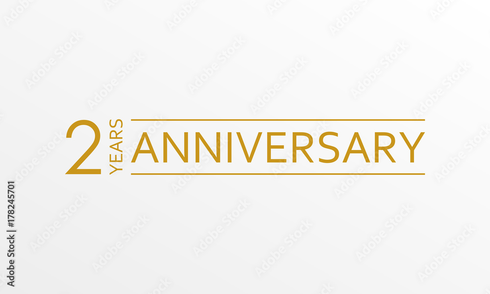 2 Year Anniversary Emblem Anniversary Icon Or Label 2 Year Celebration And Congratulation Design Element Vector Illustration Stock ベクター Adobe Stock