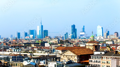 Skyline of Milan  in Italy