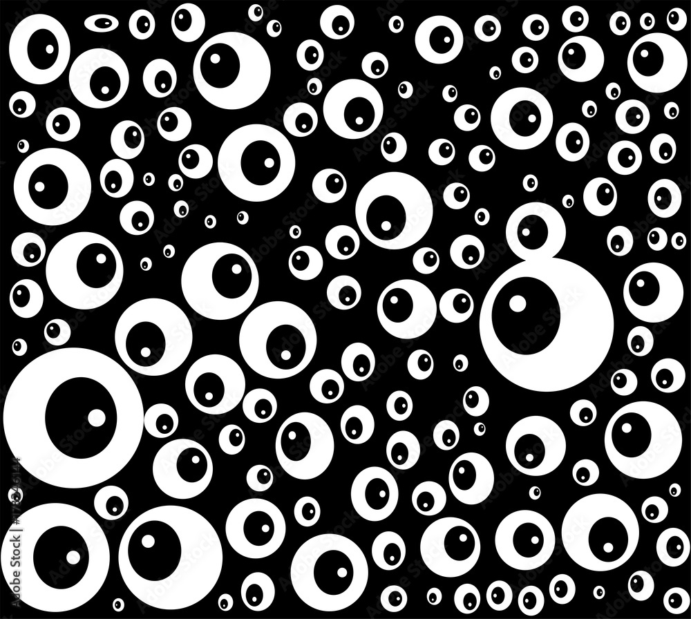 halloween spooky scary eyes  vector  design isolated on black background