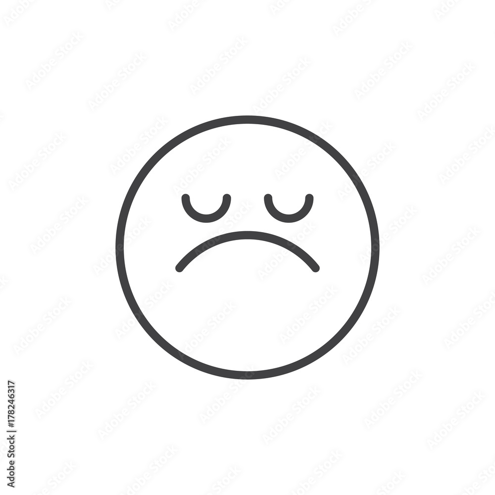 Arrogant face emoticon line icon Arrogant face emoticon line icon