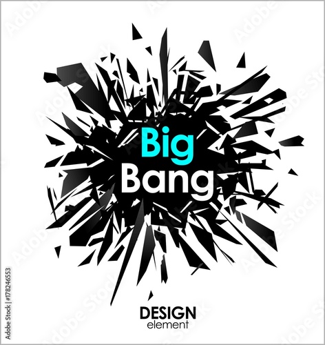 Broken glass or Big Bang vector cool design elements