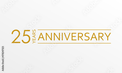 25 years anniversary icon. Anniversary decoration template. Vector illustration.