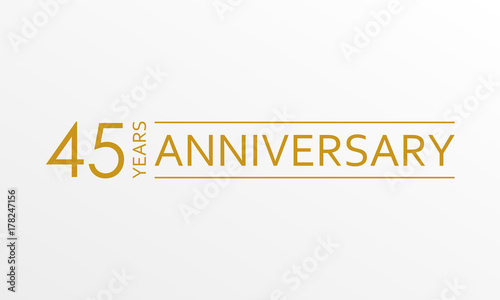 45 years anniversary icon. Anniversary decoration template. Vector illustration.