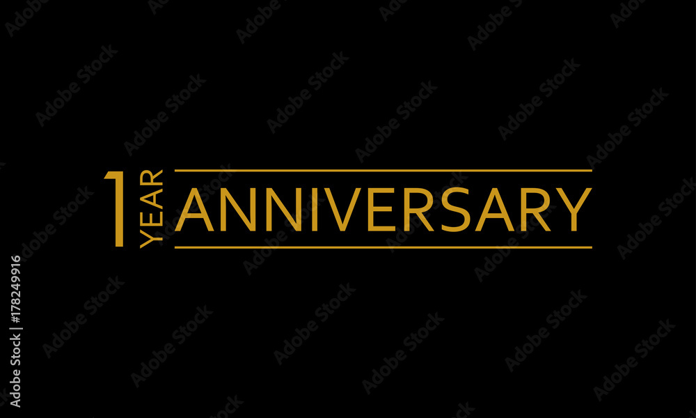 1 year anniversary icon. 1st birthday emblem. Anniversary design element. Vector illustration. - obrazy, fototapety, plakaty 