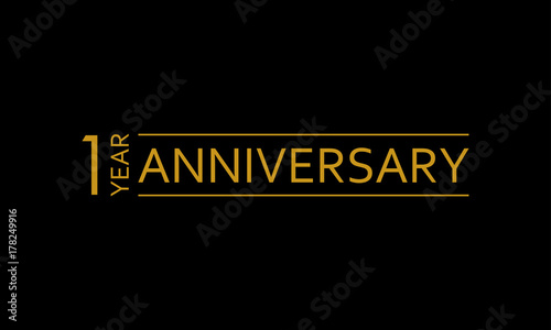 1 year anniversary icon. 1st birthday emblem. Anniversary design element. Vector illustration.