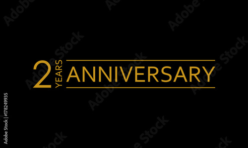 2 years anniversary icon. 2nd birthday emblem. Anniversary design element. Vector illustration.