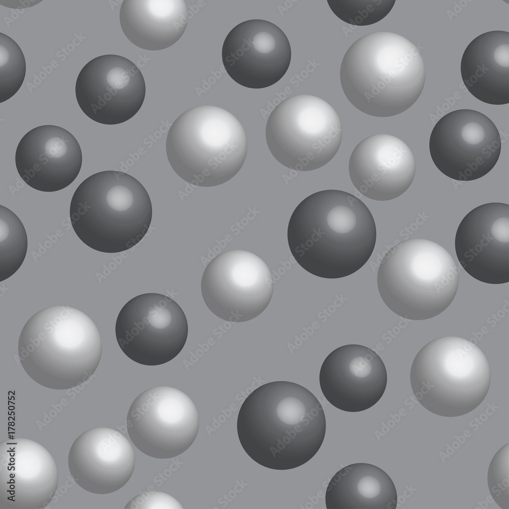 Gray Bubbles on Gray Seamless Pattern