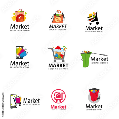 vector logo for the market, bags, tape