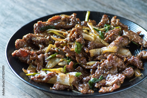 Vászonkép mongolian beef asian dish