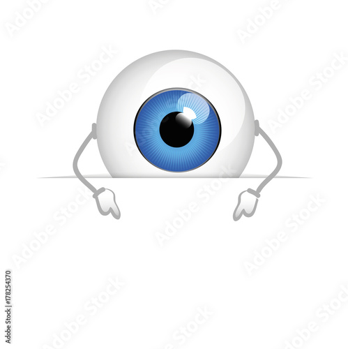 blaues auge zeigt nach unten Banner weiß