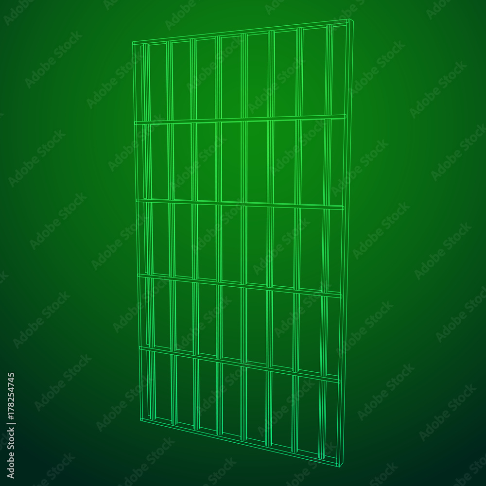 Wireframe prison bars . Cage connected concept Vector illustration.