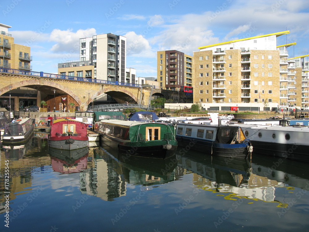 London, United Kingdom, 22, October, 2017, Boats in Limehouse Basin, London, England, UK
