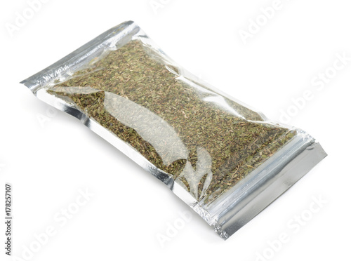 Plastic bag of  herb and spice mix