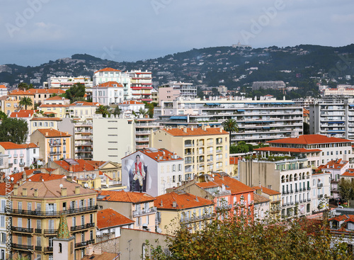 General view of the city Cannes from the top