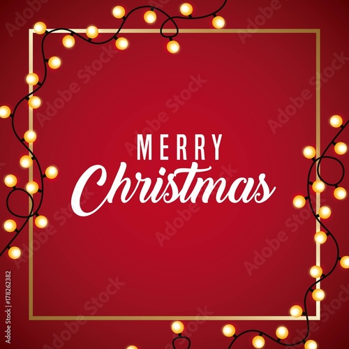 merry christmas card light glowing red background