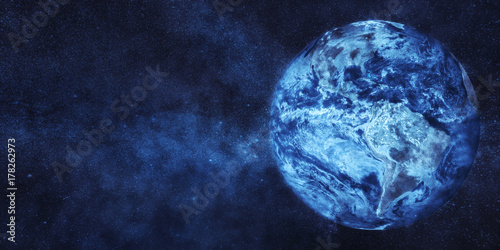 Naklejka Frozen Planet Earth. Globalna koncepcja chłodzenia. Niektóre elementy obrazu dostarczone przez NASA