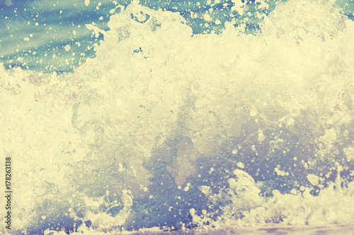 The texture of instagram ocean wave. Copy space. Instagram warm filter