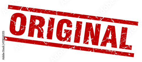 square grunge red original stamp