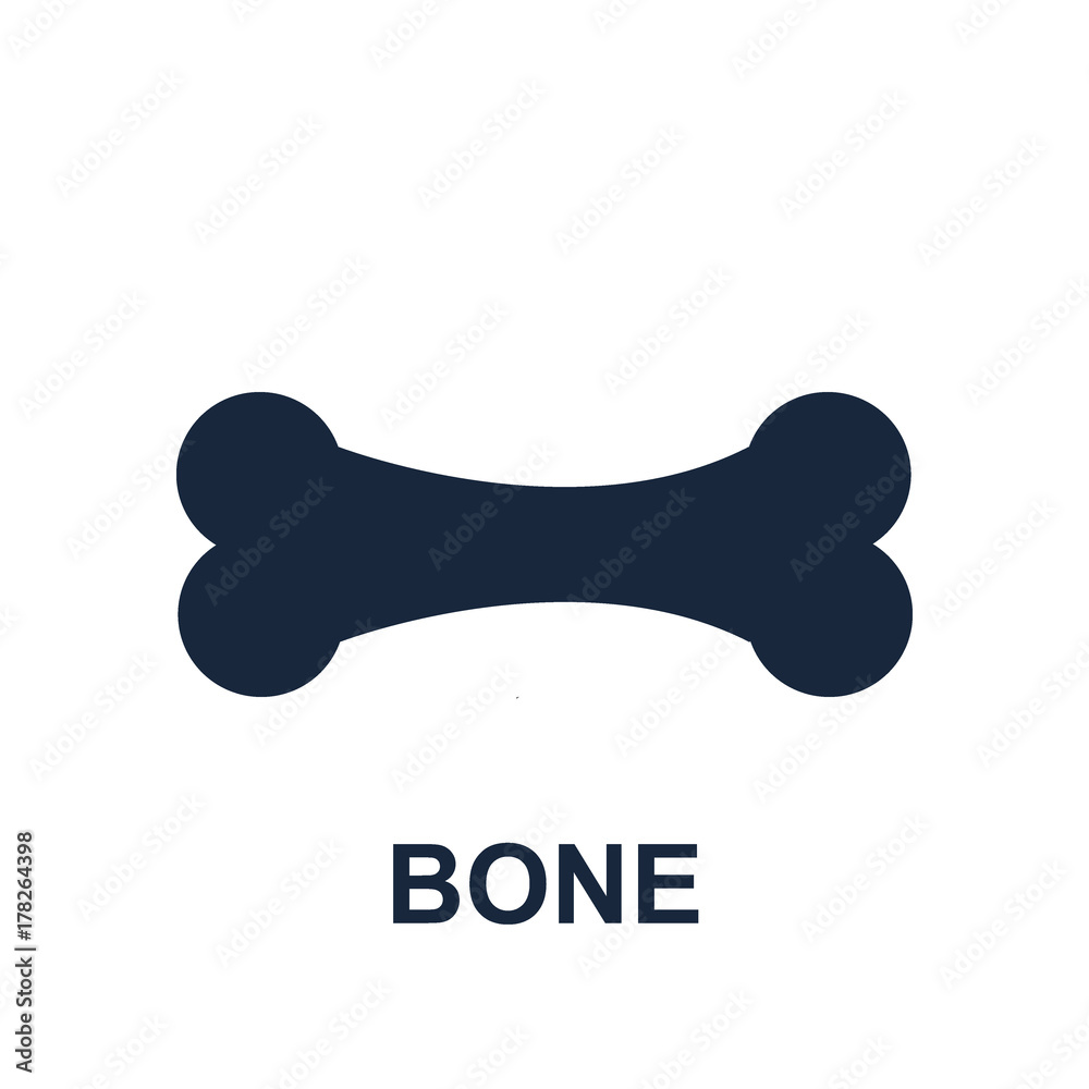 Bone icon. Simple flat design. Icon style. Dark blue color. Illustration Bone icon. Simple flat design. Icon style. Dark blue color. Illustration