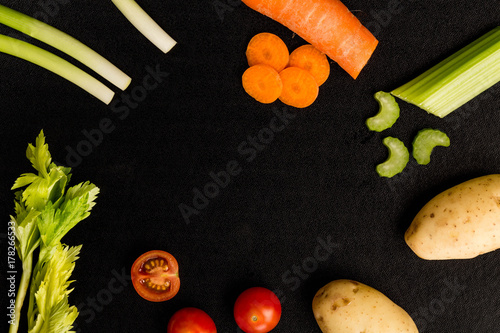 Selection of Fresh Uncooked Raw Vegetables