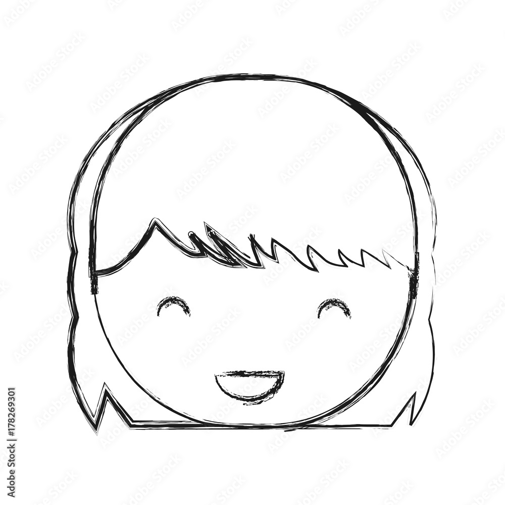 cartoon girl face icon cartoon girl face icon