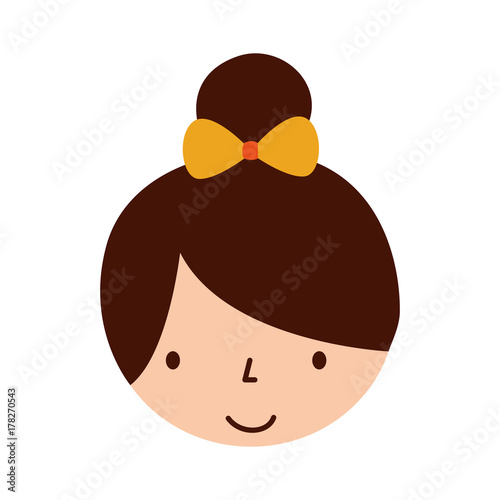 cute face little girl ballerina cartoon character
