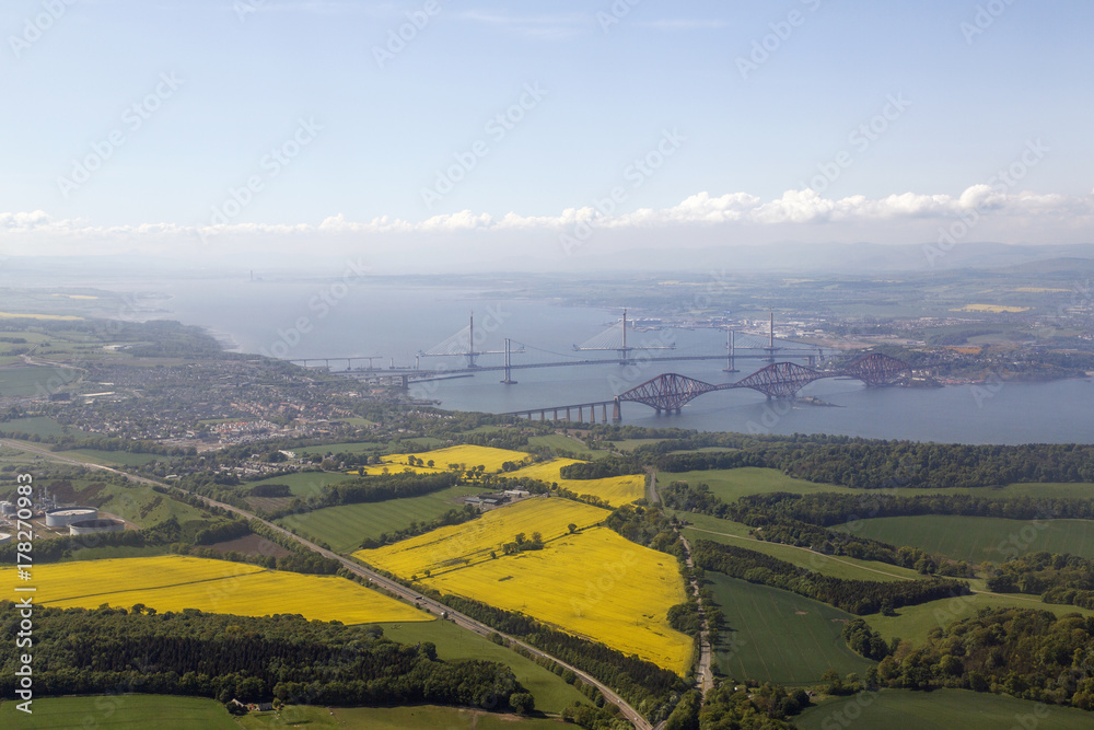 Ariel View of the Queensferry Crossing under construction