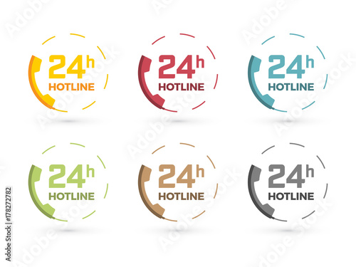 colorful phone icon 24 hours hotline