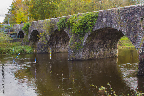 The ancient stone built  Shaw s Bridge over the River Lagan close to the little mill village of Edenderry on the outskirts of South Belfast in Northern Ireland