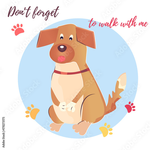 Dogs professional services. Cartoon dog character, pet animal.