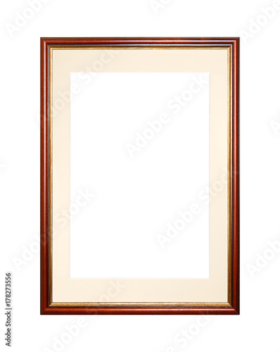 Brown picture or photo frame with cardboard mat