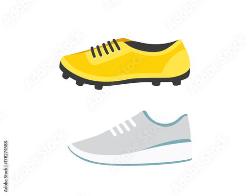 Male man season shoes in flat style. Men boots isolated set vector illustration