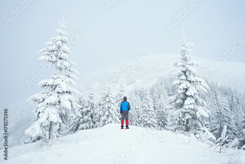 Winter trekking in the mountains