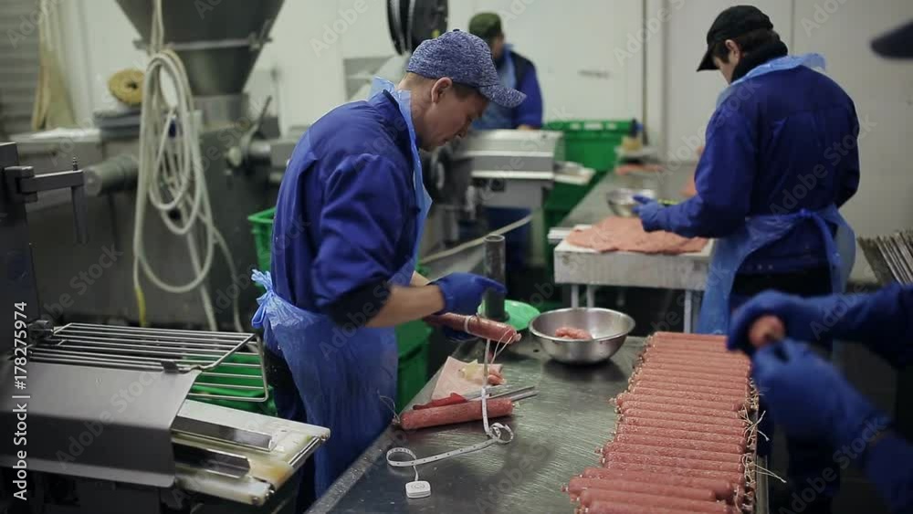 quality control in the production of sausages. smoked products shop quality control in the production of sausages. smoked products shop